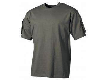 US T-Shirt mit Ärmeltaschen - oliv