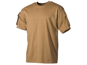 US T-Shirt mit Ärmeltaschen - coyote tan