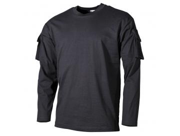 US T-Shirt mit Ärmeltaschen - schwarz