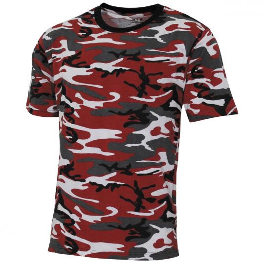 US T-Shirt Streetstyle - rot-camo