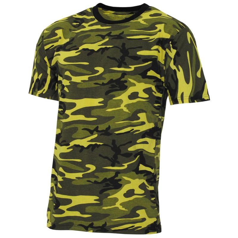 US T-Shirt Streetstyle - gelb-camo