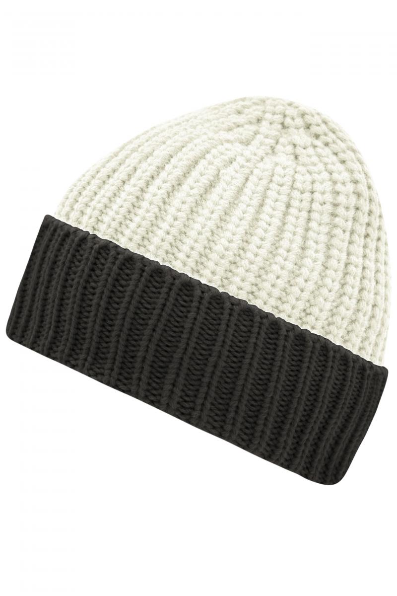 Soft Knitted Beanie - off-white/carbon
