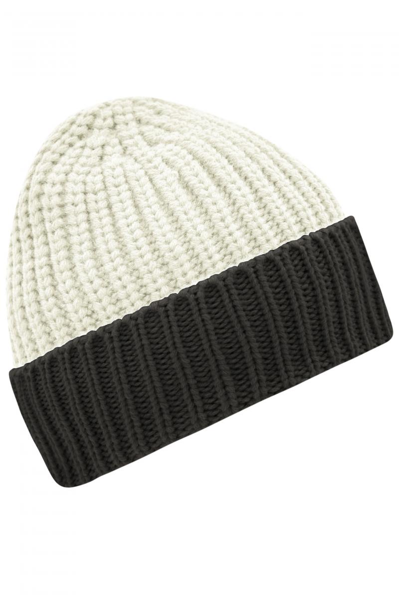 Soft Knitted Beanie - off-white/carbon