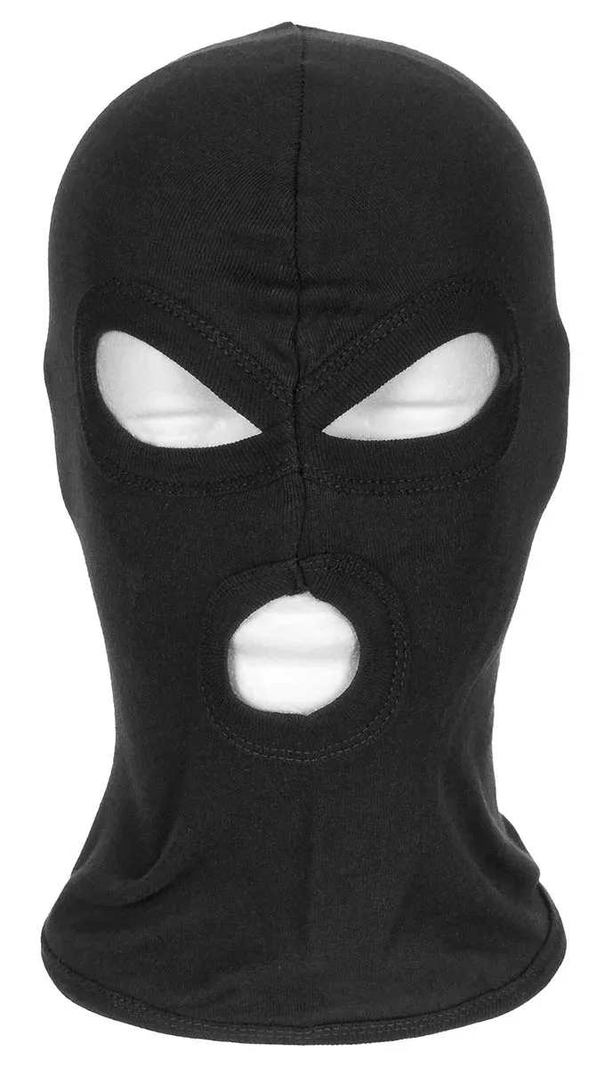 Balaclava mit eingefassten Augen und Mundloch in der Farbe schwarz