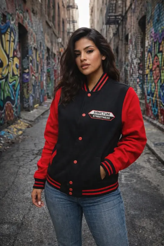 Sanctum Streetwear College Jacke - black / red