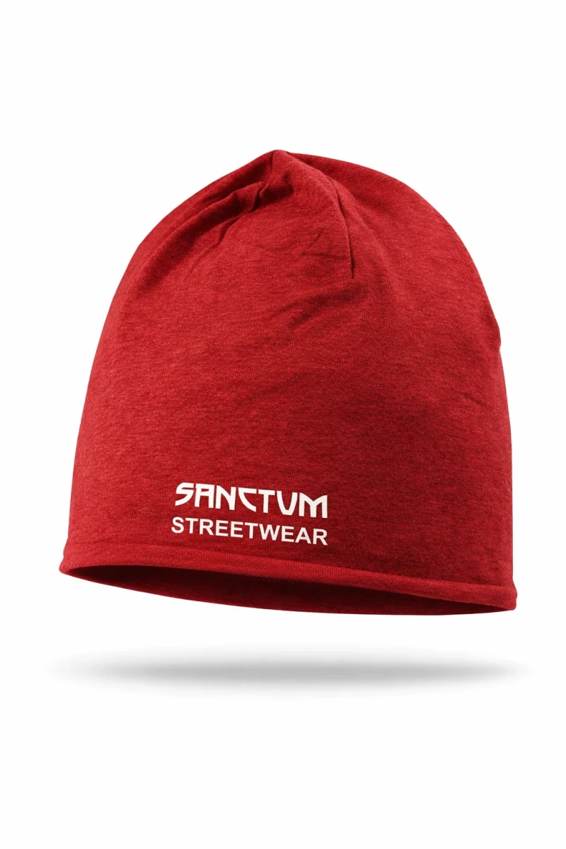 Sanctum Streetwear Cotton Beanie red-melange - Frameless