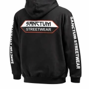 Sanctum Streetwear  Hooded Jacket - black   Klassische Sweatjacke mit Kapuze  Sweat-Qualität mit angerauter Innenseite  Doppellagige Kapuze mit Kordelzug  zwei Einschubtaschen  Neecktape  Bündchen mit Elasthan  Farbe: black  Material: 80% Baumwolle, 20% Polyester Oberstoff ( 280g/ m²)