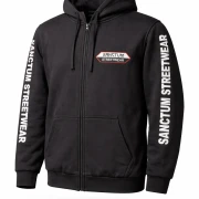 Sanctum Streetwear  Hooded Jacket - black   Klassische Sweatjacke mit Kapuze  Sweat-Qualität mit angerauter Innenseite  Doppellagige Kapuze mit Kordelzug  zwei Einschubtaschen  Neecktape  Bündchen mit Elasthan  Farbe: black  Material: 80% Baumwolle, 20% Polyester Oberstoff ( 280g/ m²)