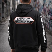 Sanctum Streetwear  Hooded Jacket - black   Klassische Sweatjacke mit Kapuze  Sweat-Qualität mit angerauter Innenseite  Doppellagige Kapuze mit Kordelzug  zwei Einschubtaschen  Neecktape  Bündchen mit Elasthan  Farbe: black  Material: 80% Baumwolle, 20% Polyester Oberstoff ( 280g/ m²)