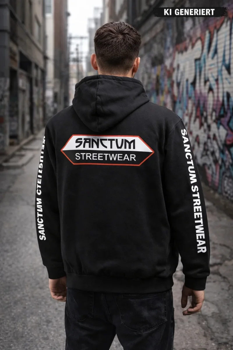 Sanctum Streetwear  Hooded Jacket - black    Klassische Sweatjacke mit Kapuze  Sweat-Qualität mit angerauter Innenseite  Doppellagige Kapuze mit Kordelzug  zwei Einschubtaschen  Necktape  Bündchen mit Elasthan    Material: 80% Baumwolle, 20% Polyester  Oberstoff ( 280g/ m²)