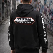 Sanctum Streetwear  Hooded Jacket - black    Klassische Sweatjacke mit Kapuze  Sweat-Qualität mit angerauter Innenseite  Doppellagige Kapuze mit Kordelzug  zwei Einschubtaschen  Necktape  Bündchen mit Elasthan    Material: 80% Baumwolle, 20% Polyester  Oberstoff ( 280g/ m²)