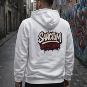 Sanctum Streetwear  Hooded Jacket Graffiti - white    Klassische Sweatjacke mit Kapuze  Sweat-Qualität mit angerauter Innenseite  Doppellagige Kapuze mit Kordelzug  zwei Einschubtaschen  Necktape  Bündchen mit Elasthan    Material: 80% Baumwolle, 20% Polyester  Oberstoff ( 280g/ m²)