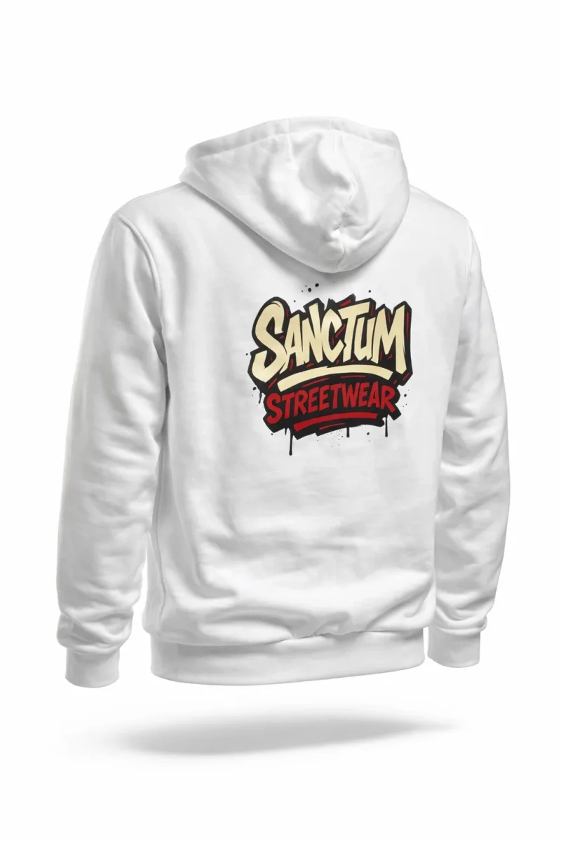 Sanctum Streetwear  Hooded Jacket Graffiti - white    Klassische Sweatjacke mit Kapuze  Sweat-Qualität mit angerauter Innenseite  Doppellagige Kapuze mit Kordelzug  zwei Einschubtaschen  Necktape  Bündchen mit Elasthan    Material: 80% Baumwolle, 20% Polyester  Oberstoff ( 280g/ m²)