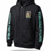 Sanctum Streetwear  Hooded Jacket Be yourself - navy   Klassische Sweatjacke mit Kapuze  Sweat-Qualität mit angerauter Innenseite  Doppellagige Kapuze mit Kordelzug  zwei Einschubtaschen  Neecktape  Bündchen mit Elasthan  Farbe: navy  Material: 80% Baumwolle, 20% Polyester Oberstoff ( 280g/ m²) 