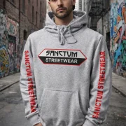 Sanctum Streetwear  Hoodie - grey-heather    Klassischer Kapuzensweater  Sweat-Qualität mit angerauter Innenseite  Doppellagige Kapuze mit Kordelzug  Necktape  Bündchen mit Elasthan    Material: 80% Baumwolle, 20% Polyester  Oberstoff ( 280g/ m²)