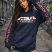 Sanctum Streetwear  Hoodie - navy    Klassischer Kapuzensweater  Sweat-Qualität mit angerauter Innenseite  Doppellagige Kapuze mit Kordelzug  Necktape  Bündchen mit Elasthan    Material: 80% Baumwolle, 20% Polyester  Oberstoff ( 280g/ m²)