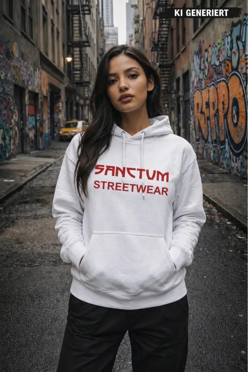 Sanctum Streetwear  Hoodie Frameless - white  Klassischer Kapuzensweater  Sweat-Qualität mit angerauter Innenseite  Doppellagige Kapuze mit Kordelzug  Necktape  Bündchen mit Elasthan    Material: 80% Baumwolle, 20% Polyester  Oberstoff ( 280g/ m²) 