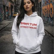 Sanctum Streetwear  Hoodie Frameless - white  Klassischer Kapuzensweater  Sweat-Qualität mit angerauter Innenseite  Doppellagige Kapuze mit Kordelzug  Necktape  Bündchen mit Elasthan    Material: 80% Baumwolle, 20% Polyester  Oberstoff ( 280g/ m²) 
