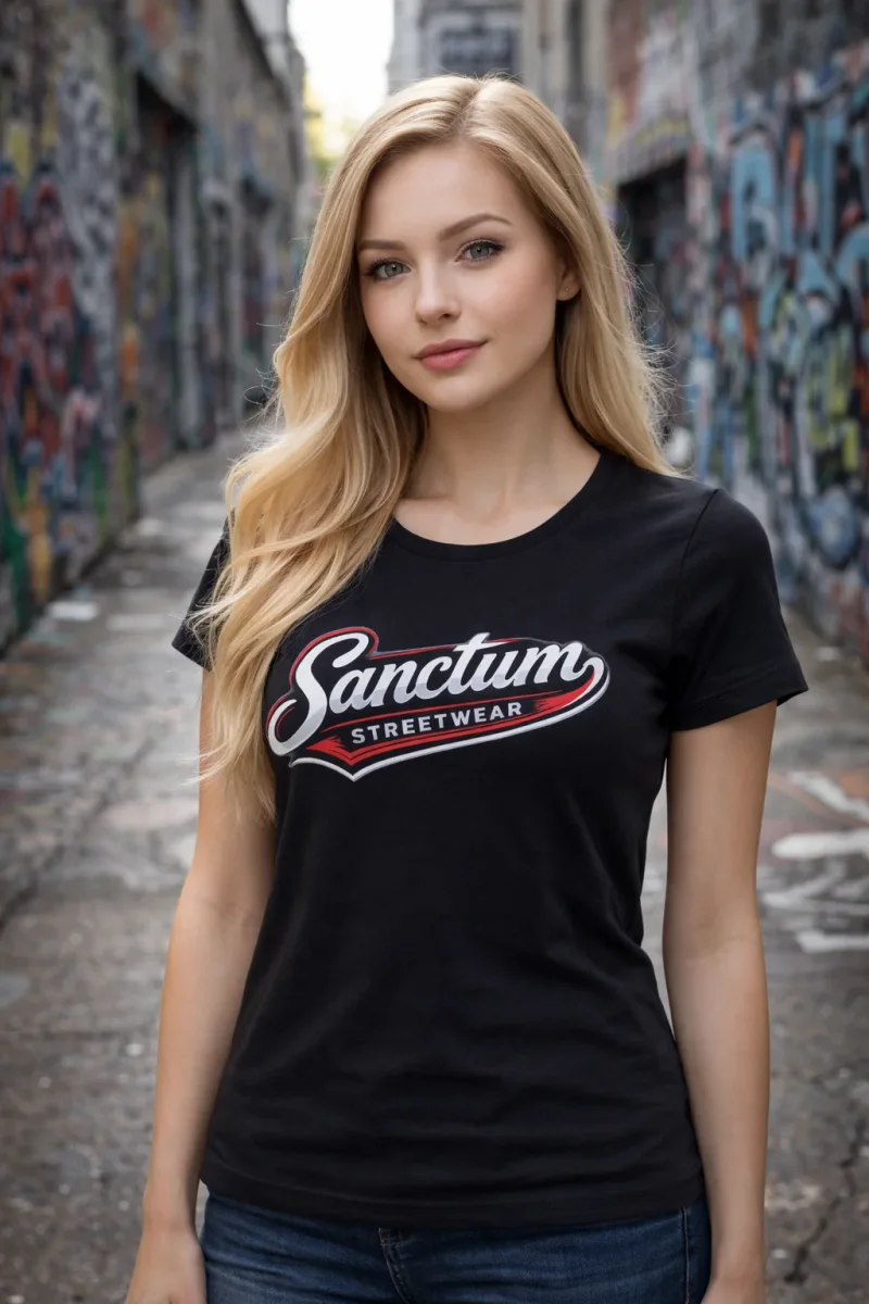 Sanctum Streetwear  Lady T-Shirt Vintage - black  Dieses Rundhals T-Shirt überzeugt durch seinen zeitlosen Schnitt und dem hohen Tragekomfort.    Klassischer Rundhalsausschnitt  Leicht tailliert, mit Seitennaht  Bündchen mit Elasthan  Single Jersey    Material: 100% Baumwolle  Oberstoff ( 180g/ m²)