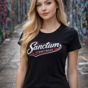 Sanctum Streetwear  Lady T-Shirt Vintage - black  Dieses Rundhals T-Shirt überzeugt durch seinen zeitlosen Schnitt und dem hohen Tragekomfort.    Klassischer Rundhalsausschnitt  Leicht tailliert, mit Seitennaht  Bündchen mit Elasthan  Single Jersey    Material: 100% Baumwolle  Oberstoff ( 180g/ m²)