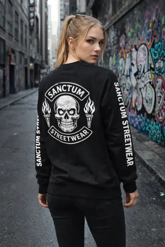 Sanctum Streetwear Sweatshirt Skull MC - black