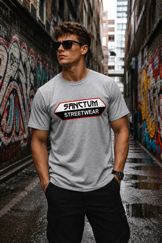 Sanctum Streetwear T-Shirt - grey-heather