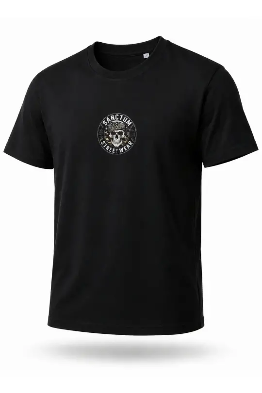 Sanctum Streetwear T-Shirt Camo Skull - black