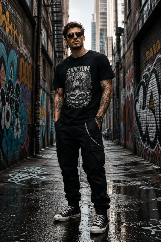 Sanctum Streetwear T-Shirt Top 8 - black