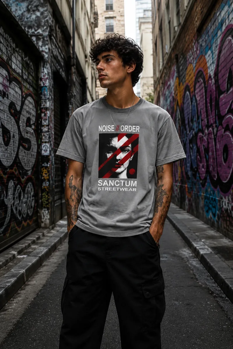 Sanctum Streetwear  T-Shirt Noise // Order - dark-grey  Dieses Rundhals T-Shirt überzeugt durch seinen zeitlosen Schnitt und dem hohen Tragekomfort.    Klassischer Rundhalsausschnitt  Single Jersey    Material: 100% Baumwolle  Oberstoff ( 180g/ m²)