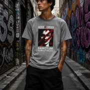 Sanctum Streetwear  T-Shirt Noise // Order - dark-grey  Dieses Rundhals T-Shirt überzeugt durch seinen zeitlosen Schnitt und dem hohen Tragekomfort.    Klassischer Rundhalsausschnitt  Single Jersey    Material: 100% Baumwolle  Oberstoff ( 180g/ m²)