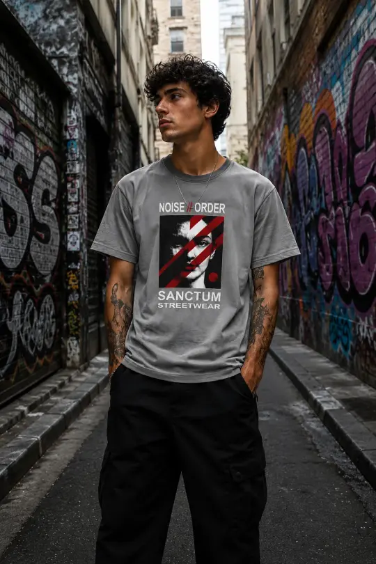 Sanctum Streetwear T-Shirt Noise // Order - dark-grey