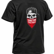 Sanctum Streetwear  T-Shirt Bandana Skull - black  Dieses Rundhals T-Shirt überzeugt durch seinen zeitlosen Schnitt und dem hohen Tragekomfort.    Klassischer Rundhalsausschnitt  Single Jersey    Material: 100% Baumwolle  Oberstoff ( 180g/ m²)
