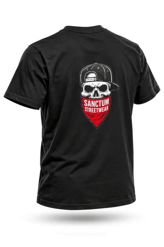 Sanctum Streetwear T-Shirt Bandana Skull - black