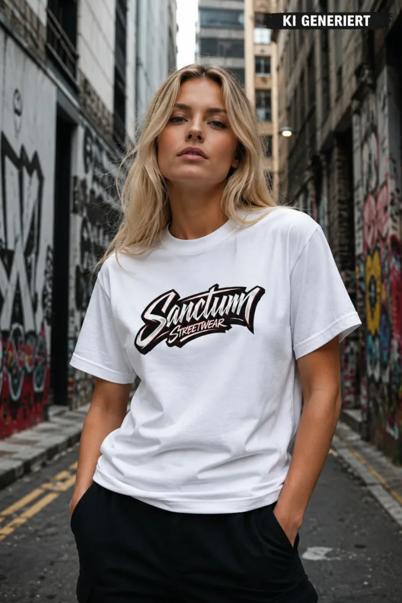 Sanctum Streetwear  T-Shirt Velocity - white  Der Name Sanctum Streetwear T-Shirt Velocity klingt nach Speed, Dynamik, Bewegung und Racing.  Passend zu der schnellen, motorsportartigen Schriftgestaltung auf der Brust.  Dieses Rundhals T-Shirt überzeugt durch seinen zeitlosen Schnitt und dem hohen Tragekomfort.    Klassischer Rundhalsausschnitt  Single Jersey    Material: 100% Baumwolle  Oberstoff ( 180g/ m²)