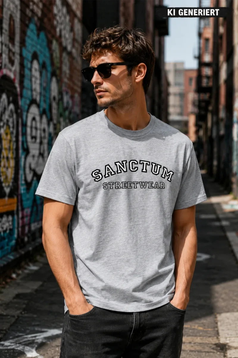 Sanctum Streetwear  T-Shirt College Style - grey-heather  Dieses Rundhals T-Shirt überzeugt durch seinen zeitlosen Schnitt und dem hohen Tragekomfort.    Klassischer Rundhalsausschnitt  Single Jersey    Material: 100% Baumwolle  Oberstoff ( 180g/ m²)