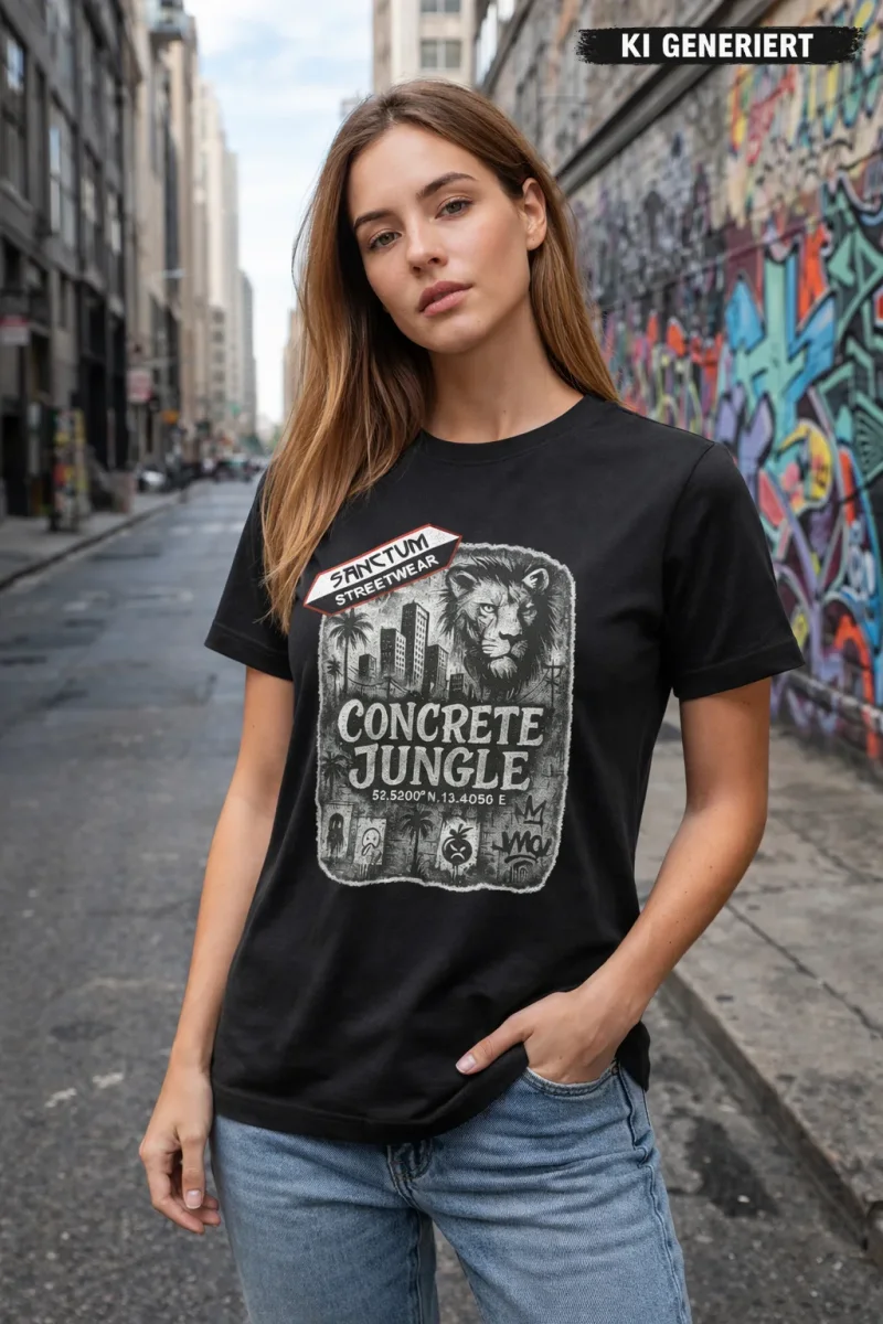 Sanctum Streetwear  T-Shirt Concrete Jungle - black   Dieses Rundhals T-Shirt überzeugt durch seinen zeitlosen Schnitt und dem hohen Tragekomfort.  Klassischer Rundhalsausschnitt  Single Jersey  Material: 100% Baumwolle Oberstoff ( 180g/ m²) 