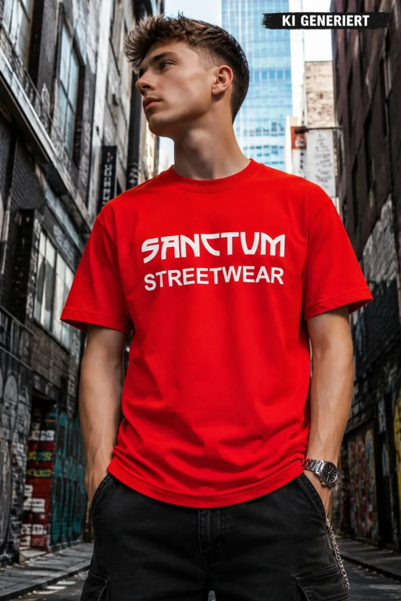 Sanctum Streetwear  T-Shirt Frameless - red  Dieses Rundhals T-Shirt überzeugt durch seinen zeitlosen Schnitt und dem hohen Tragekomfort.    Klassischer Rundhalsausschnitt  Single Jersey    Material: 100% Baumwolle  Oberstoff ( 180g/ m²)