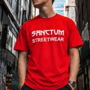 Sanctum Streetwear  T-Shirt Frameless - red  Dieses Rundhals T-Shirt überzeugt durch seinen zeitlosen Schnitt und dem hohen Tragekomfort.    Klassischer Rundhalsausschnitt  Single Jersey    Material: 100% Baumwolle  Oberstoff ( 180g/ m²)