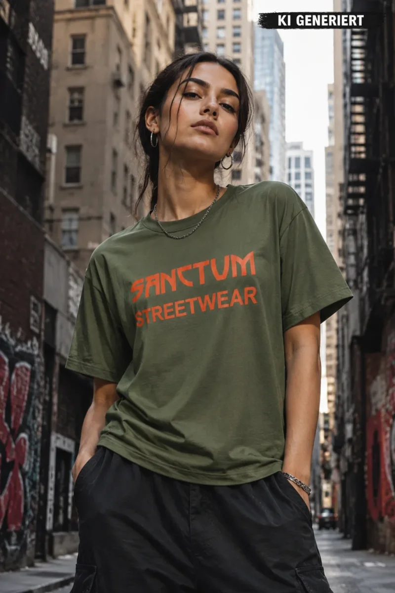 Sanctum Streetwear  T-Shirt Frameless - oliv  Dieses Rundhals T-Shirt überzeugt durch seinen zeitlosen Schnitt und dem hohen Tragekomfort.    Klassischer Rundhalsausschnitt  Single Jersey    Material: 100% Baumwolle  Oberstoff ( 180g/ m²)