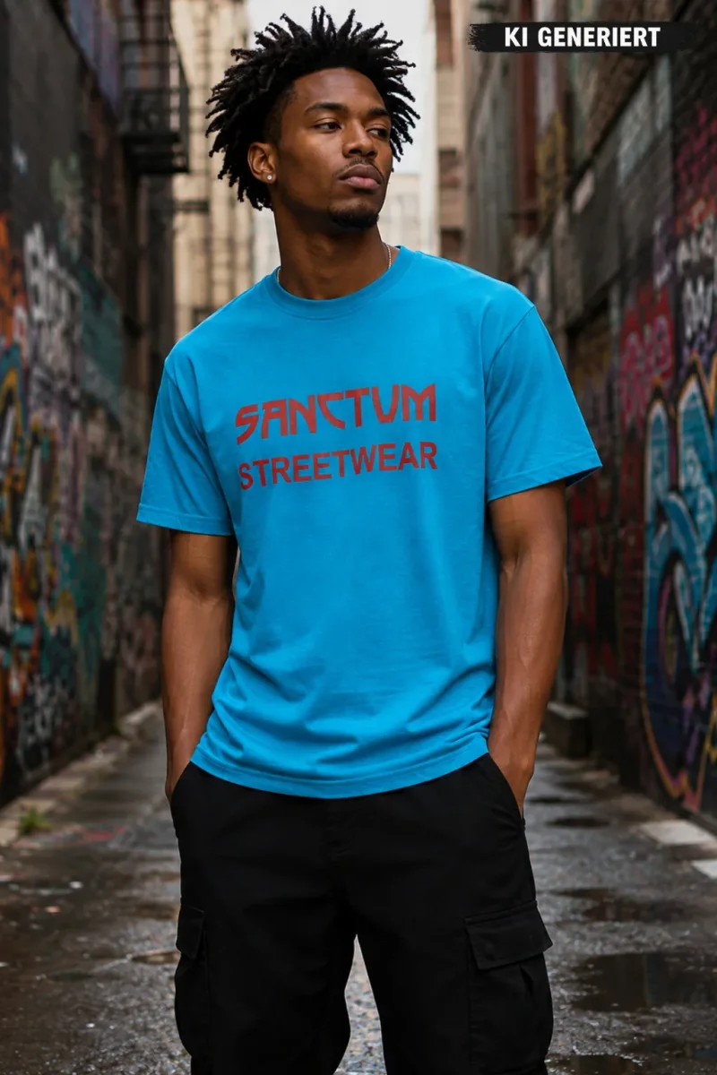 Sanctum Streetwear  T-Shirt Frameless - turquoise  Dieses Rundhals T-Shirt überzeugt durch seinen zeitlosen Schnitt und dem hohen Tragekomfort.    Klassischer Rundhalsausschnitt  Single Jersey    Material: 100% Baumwolle  Oberstoff ( 180g/ m²)