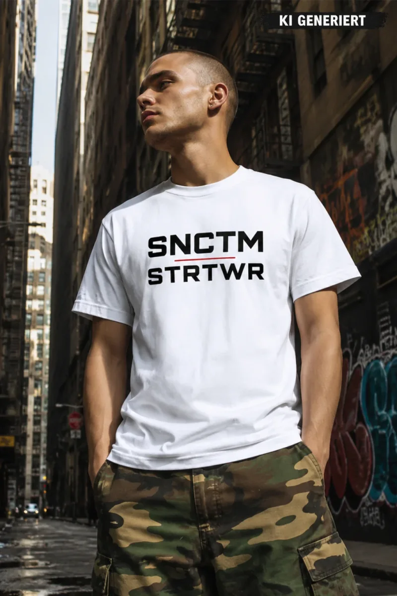 Sanctum Streetwear  T-Shirt No vowels - white  Dieses Rundhals T-Shirt überzeugt durch seinen zeitlosen Schnitt und dem hohen Tragekomfort.    Klassischer Rundhalsausschnitt  Single Jersey    Material: 100% Baumwolle  Oberstoff ( 180g/ m²)