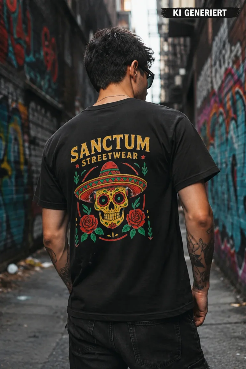 Sanctum Streetwear  T-Shirt Sombrero - black  Dieses Rundhals T-Shirt überzeugt durch seinen zeitlosen Schnitt und dem hohen Tragekomfort.    Klassischer Rundhalsausschnitt  Single Jersey    Material: 100% Baumwolle  Oberstoff ( 180g/ m²)