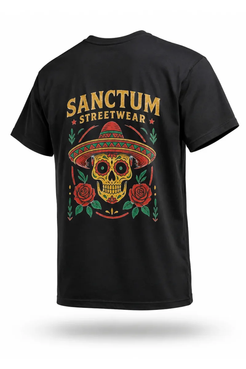 Sanctum Streetwear  T-Shirt Sombrero - black  Dieses Rundhals T-Shirt überzeugt durch seinen zeitlosen Schnitt und dem hohen Tragekomfort.    Klassischer Rundhalsausschnitt  Single Jersey    Material: 100% Baumwolle  Oberstoff ( 180g/ m²)